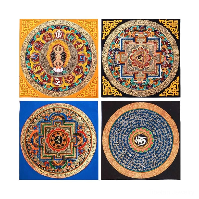 Tibetan scripture style thangka with dense Sanskrit mantras and traditional Himalayan artistic techniques