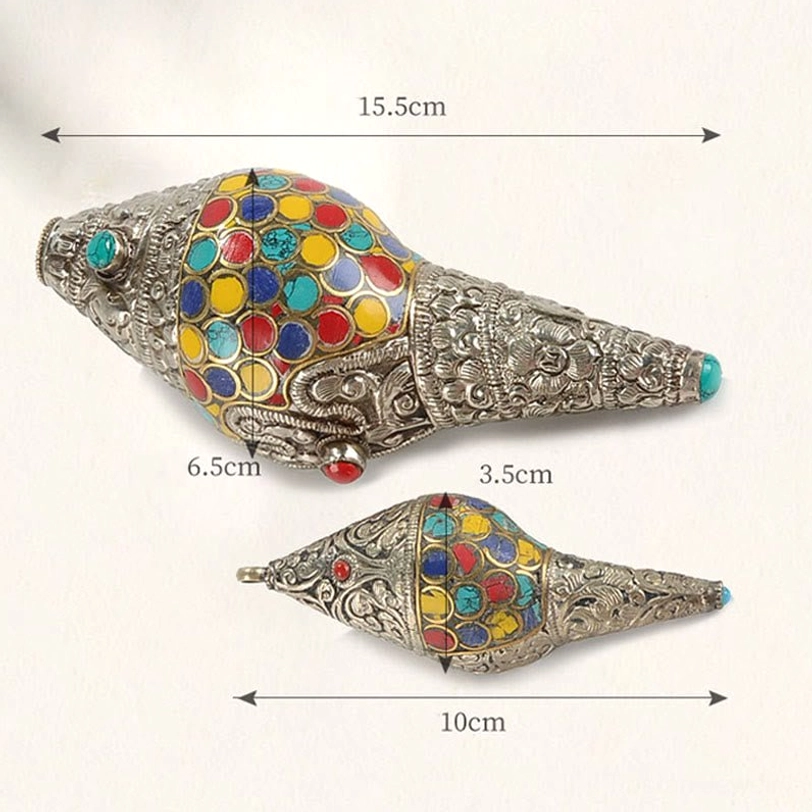 Tibetan shankha conch shell sacred Buddhist auspicious symbol for abundance and purification