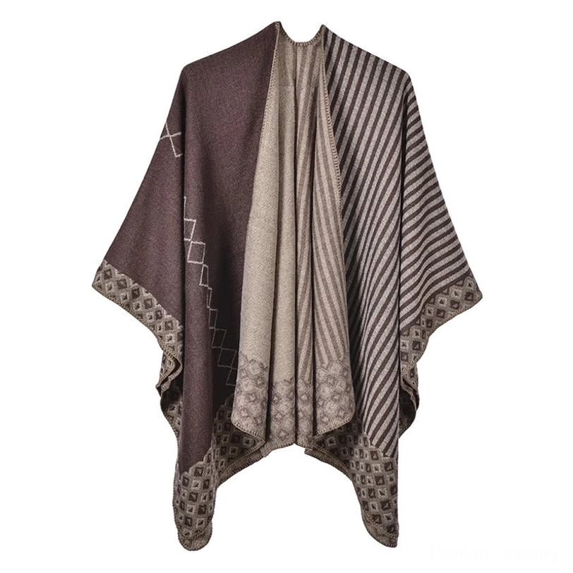 Tibetan shawl brown burly wood color option showing warm earthy tone for versatile wear