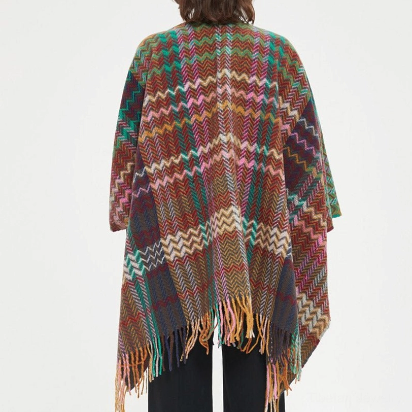 Tibetan tassel shawl color swatches showing available chevron pattern variations