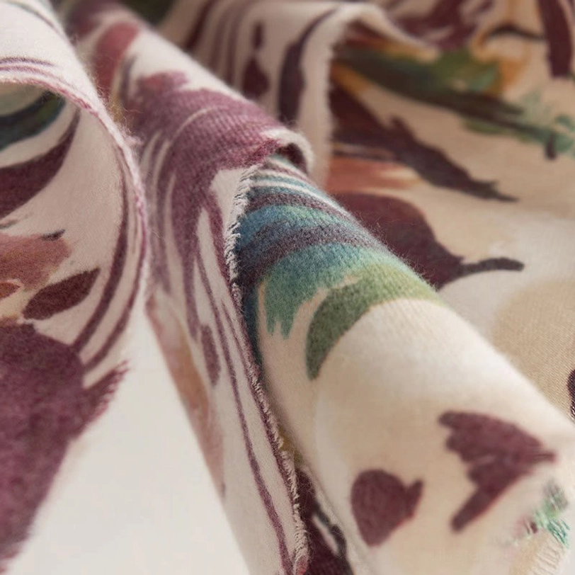 Tibetan floral wrap full-length display highlighting dimensions and overall aesthetic appeal