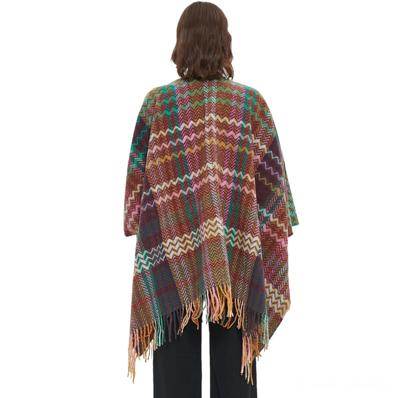 Tibetan chevron shawl perfect gift for yoga enthusiasts and culture lovers