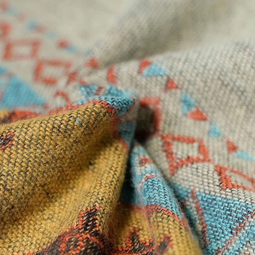 Tibetan shawl used as meditation and yoga practice companion accessory for wellness and spiritual practice