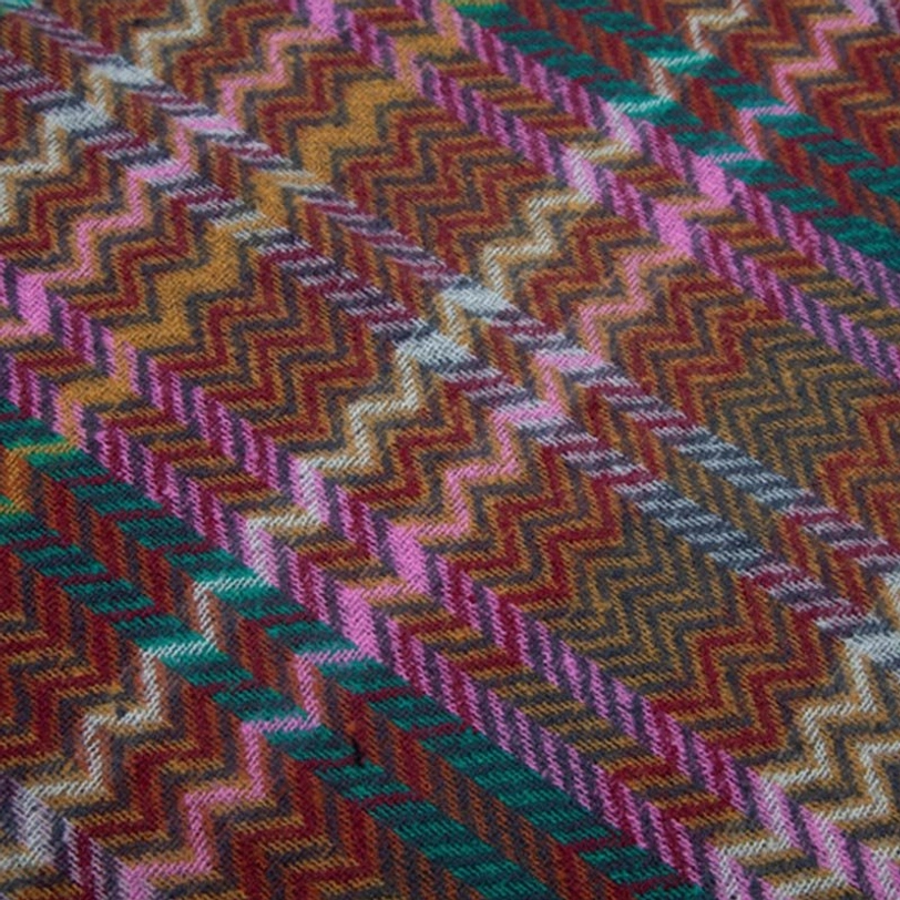 Colorful Tibetan chevron shawl inspiring mindful fashion and cultural appreciation