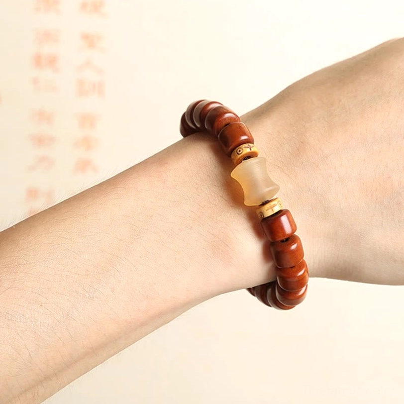 Sheep horn Tibetan bone bead bracelet natural material rustic strength