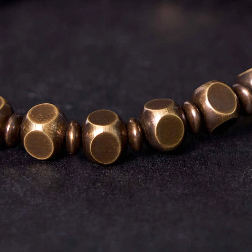 Spiritual amulet bracelet in warm brass tones perfect for meditation and mindfulness practice