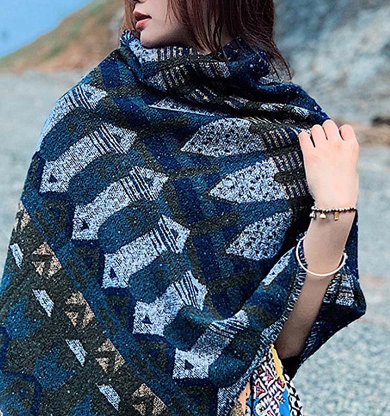 Tibetan traditional scarf wrap perfect for meditation, yoga practice and spiritual grounding with authentic Himalayan design