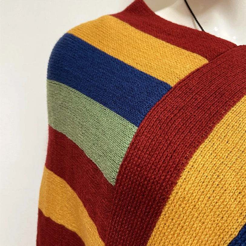 Tibetan striped shawl size comparison and dimension reference showing 72cm by 90cm measurements