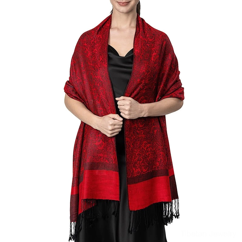 Tibetan tassel shawl color options - multiple shade variants