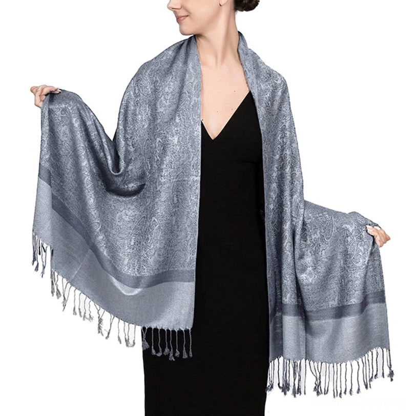 Tibetan tassel shawl evening elegance - formal event wear