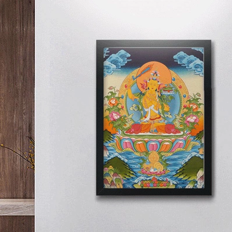 Tibetan thangka home decor meditation artwork - cultural and spiritual decoration piece