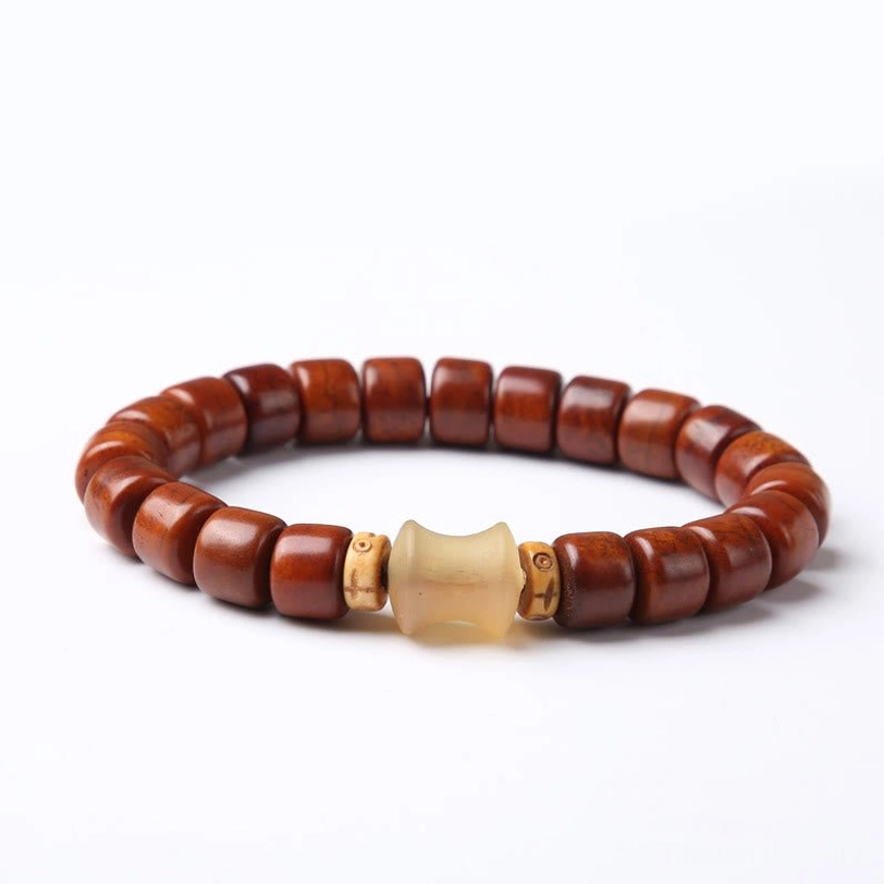 Tiger eye Tibetan bone bead bracelet golden-brown banding courage confidence