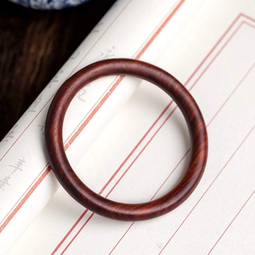 Tibetan triple wood protection bracelet - authentic handcrafted bangle combining red sandalwood, ebony and green sandalwood materials