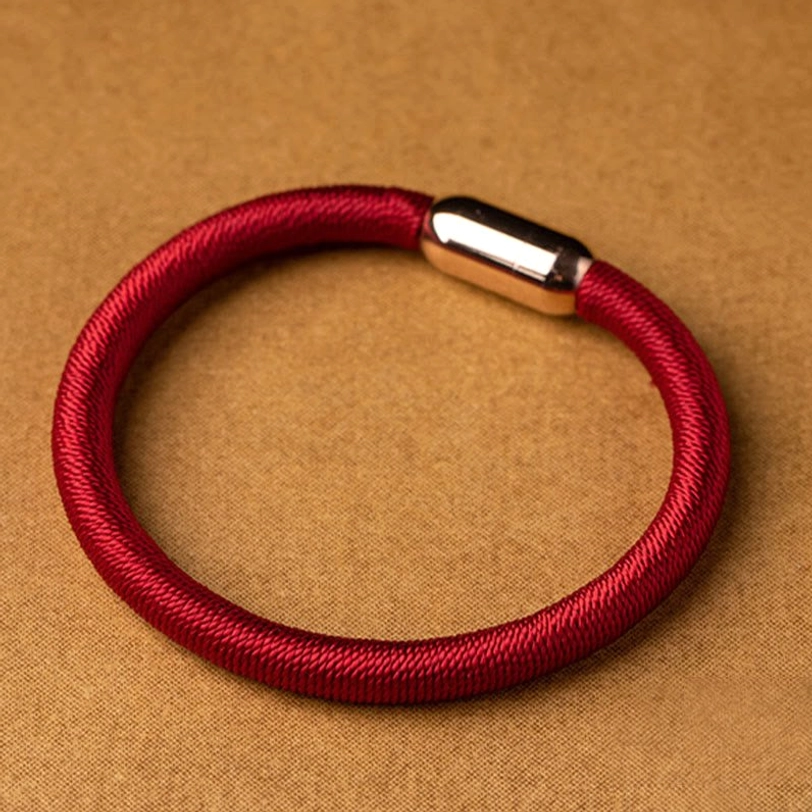 Tibetan protection bracelet with Vajra Knot, blessed cord, magnetic buckle—spiritual wellness jewelry