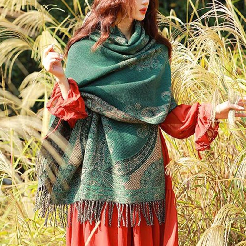 Tibetan paisley shawl specifications and size measurements guide