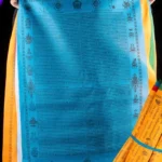 Tibetan 5-color windhorse prayer flag with blue base featuring black printed Buddhist mantras and sacred text, perfect for outdoor spiritual display