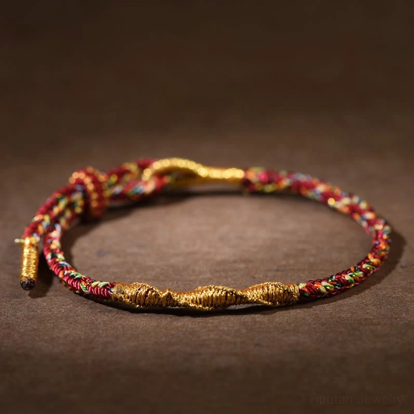Dark red Tibetan zodiac natal buddha braided bracelet with Amitabha Buddha for Dog and Pig signs