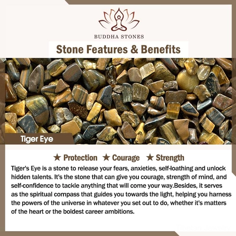 Tiger eye stone protection and courage crystal benefits information poster