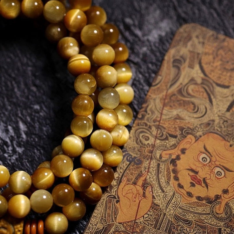 Tiger Eye Vajra mala bracelet gift for spiritual seekers, yoga practitioners, and meditation enthusiasts