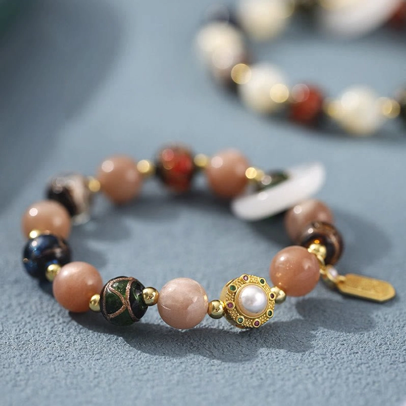 Tridacna shell beads from the Seven Sacred Treasures of Buddhism used in Tibetan prayer bracelets