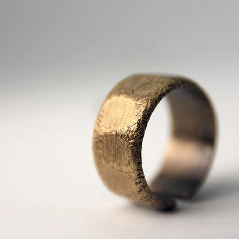 Frosted copper ring unisex style - comfortable fit for meditation, spiritual practice and daily wear