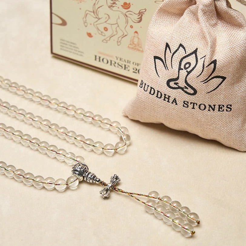 Vajra Liuli mala complete gift set with Buddha Stones branded packaging and box