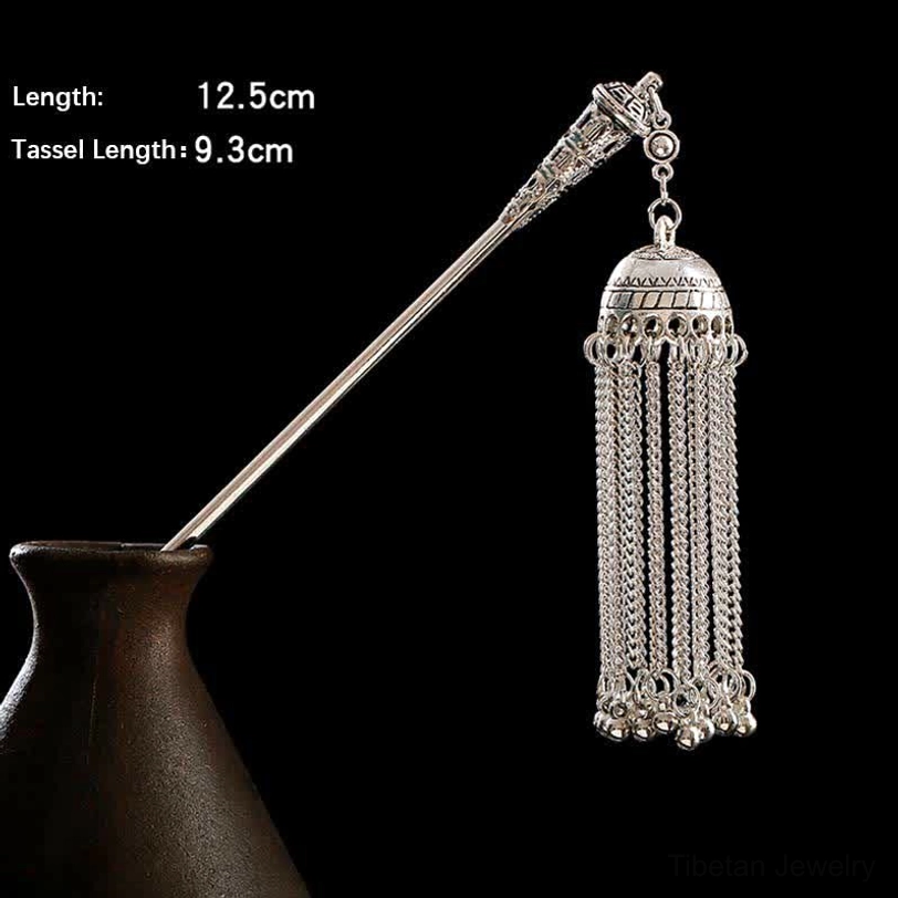 Water drop tassel hairpin with cultural significance for transformation and healing energy
