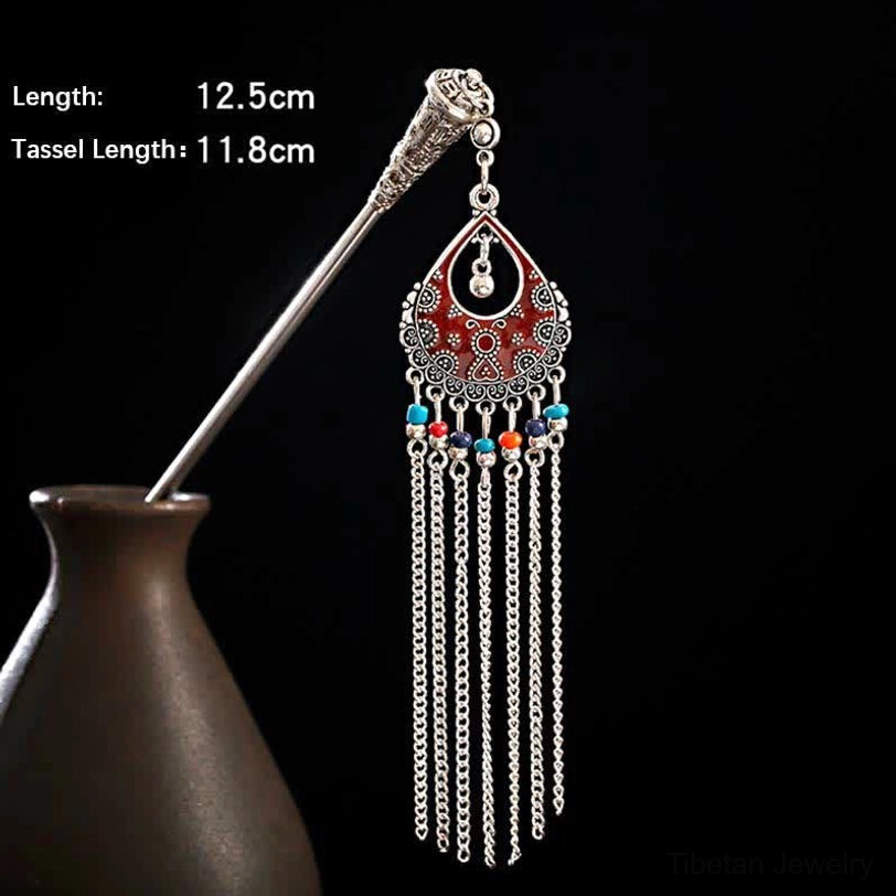 Water drop tassel hairpin ceremonial occasion formal wedding styling