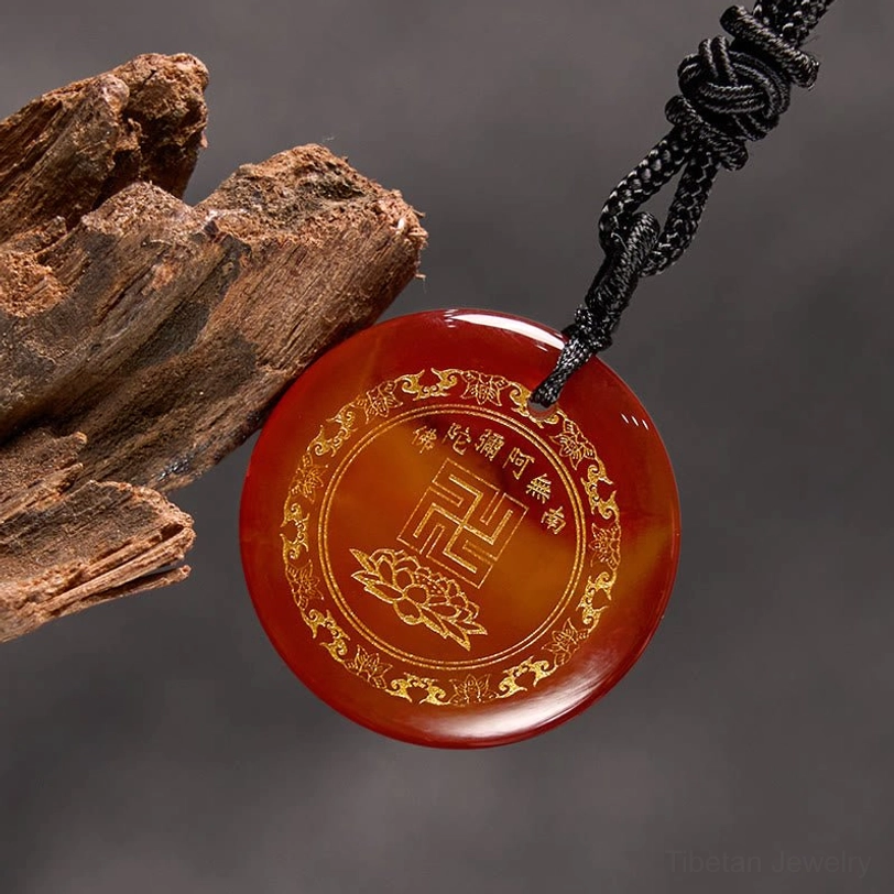 Clear white crystal pendant with natural clarity and golden border detail