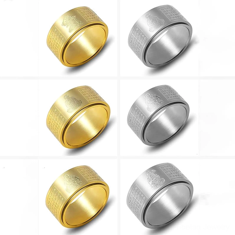 Chinese zodiac natal Buddha titanium steel spinner ring care guide and maintenance instructions