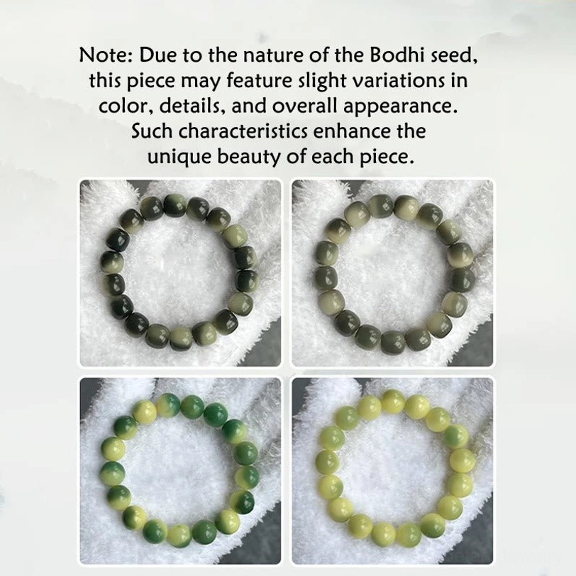 Zodiac Dragon Samantabhadra Bodhisattva Bodhi seed bracelet with natural matte beads and metal charm